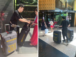 Vali tự thiết kế - dòng vali chuyên dụng BaloTuiXach đồng hành cùng nhà thiết kế áo dài Tuấn Hải trên mọi hành trình quốc tế